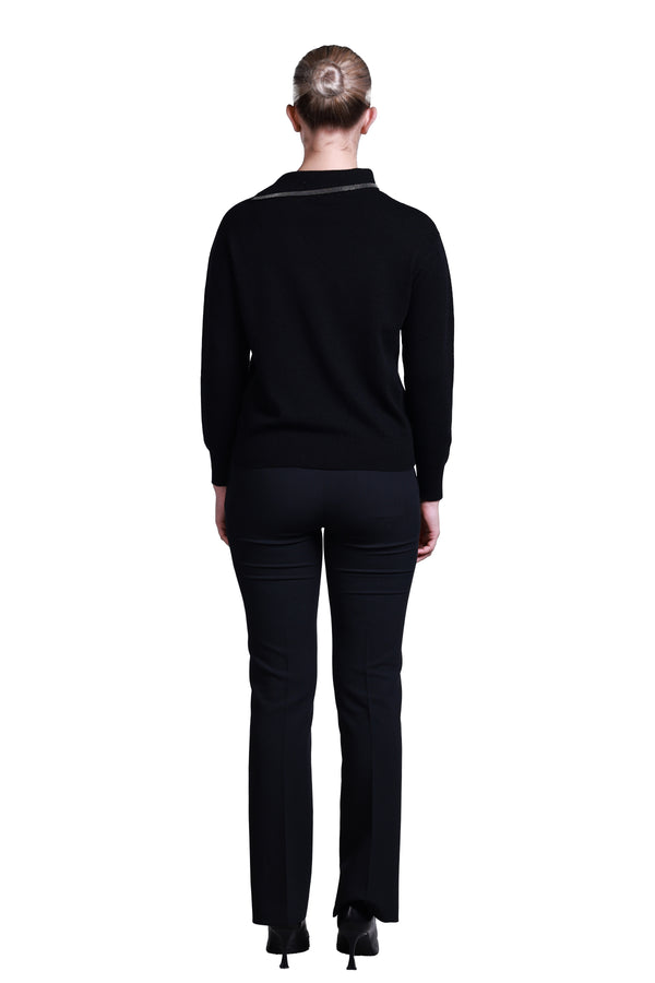 Sempre Asimetrik Yaka Oversize Kadın Kazak - Uzun Kol Minimalist