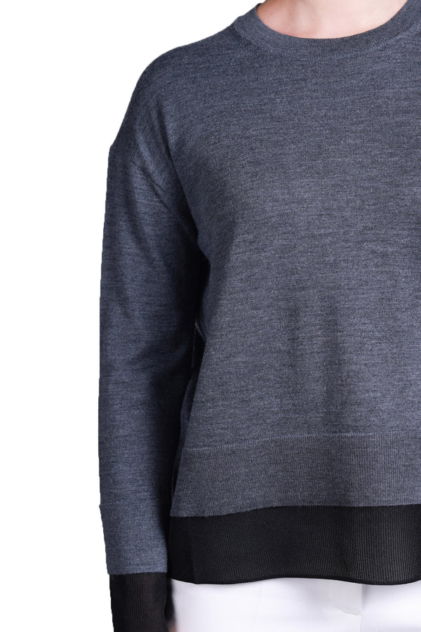 Sempre Oversize Yuvarlak Yaka Uzun Kol Kadın Kazak - Minimalist Tasarım