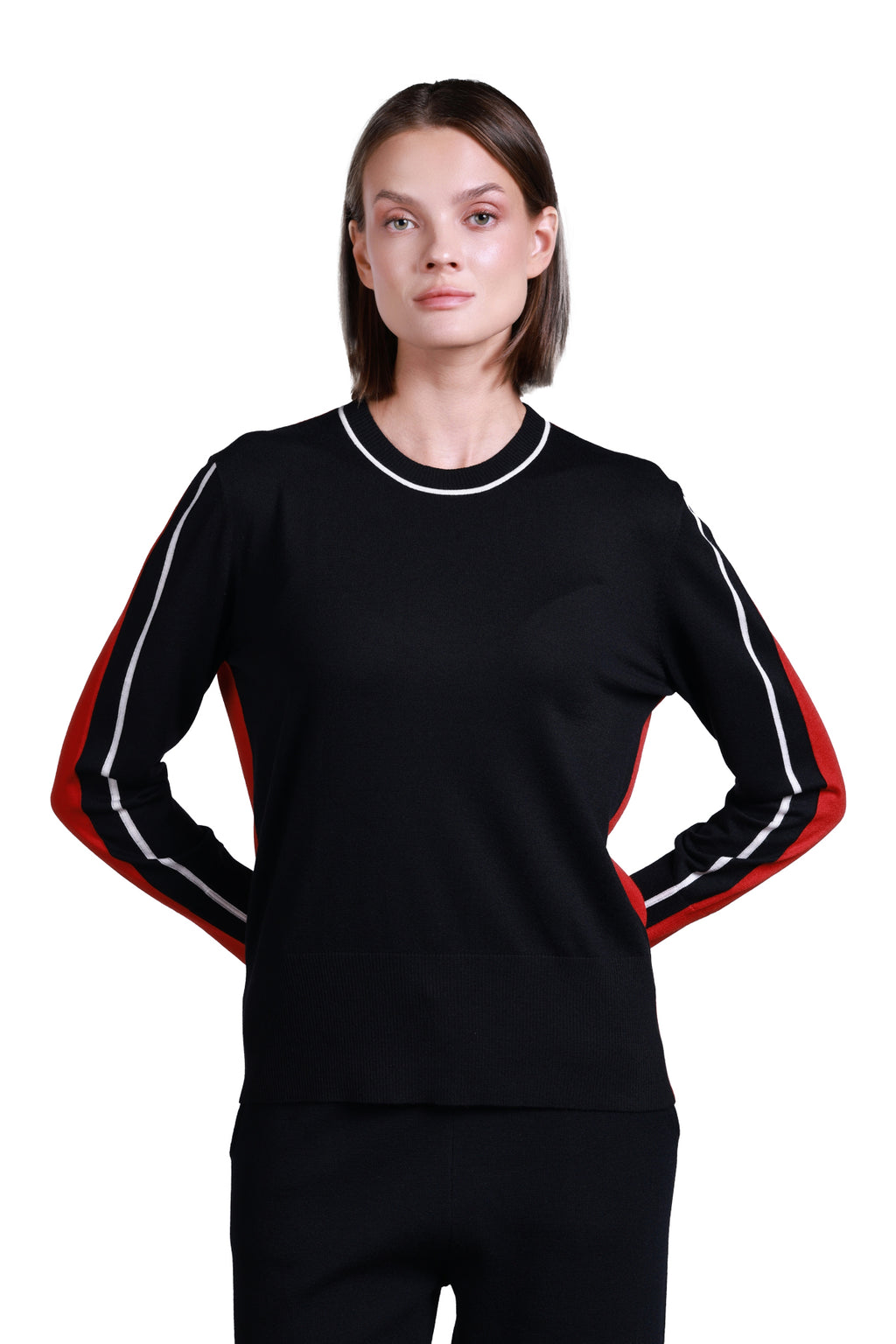 Sempre Minimalist Kadın Kazak - Oversize Uzun Kol Yuvarlak Yaka Günlük