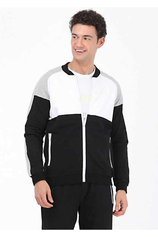 Kip Erkek Oversize Fermuarlı Sweatshirt - Minimalist Spor Tarzı