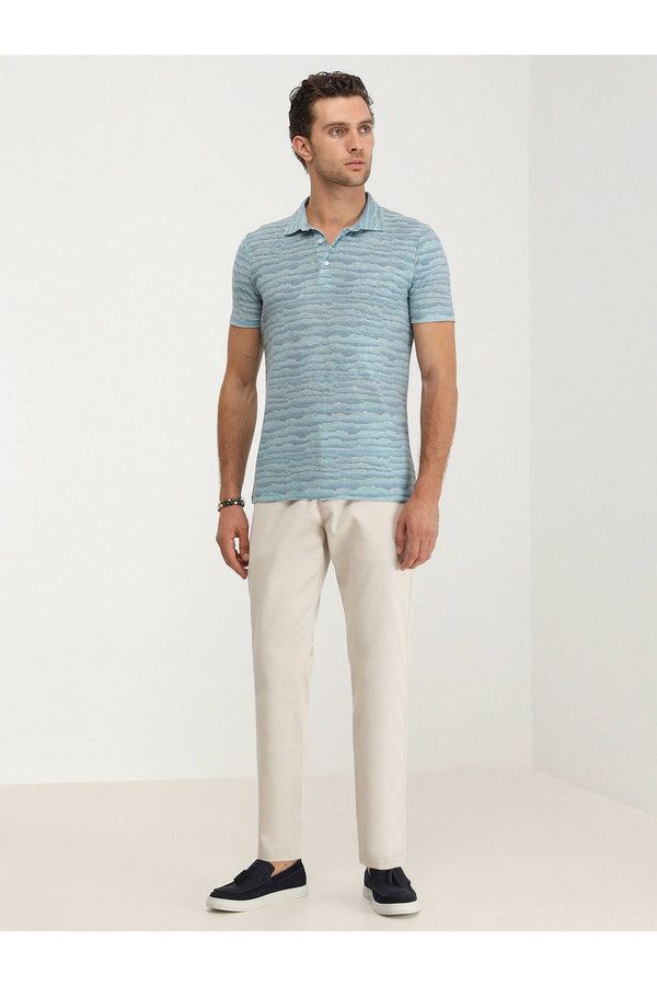Kip Polo Yaka Kısa Kol Erkek T-Shirt - Minimalist Günlük Stil