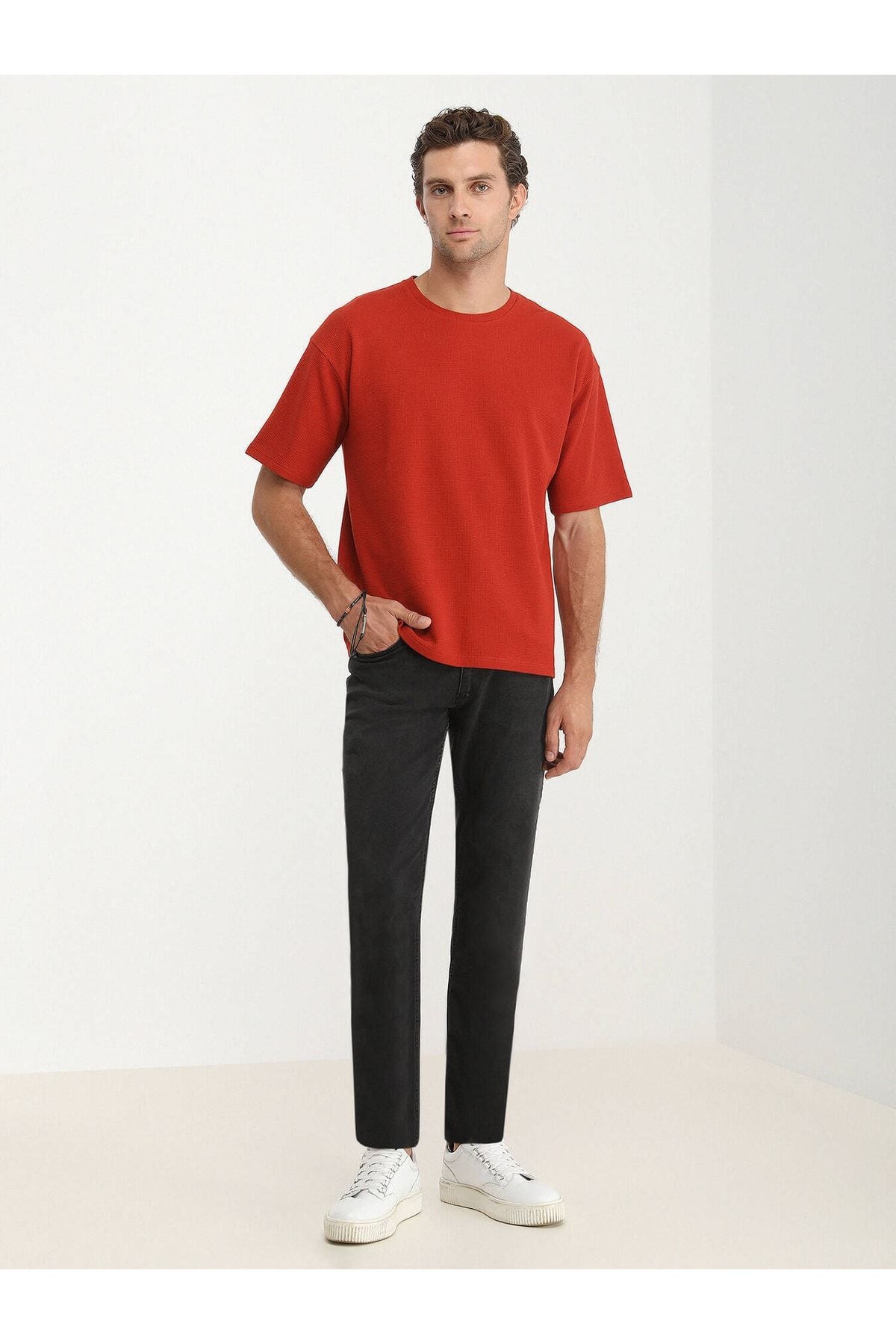 Kip Oversize Kısa Kol Yuvarlak Yaka Minimalist Erkek T-Shirt TSH-1348 - Günlük Kullanım Translation missing: tr.content.product_image_main
