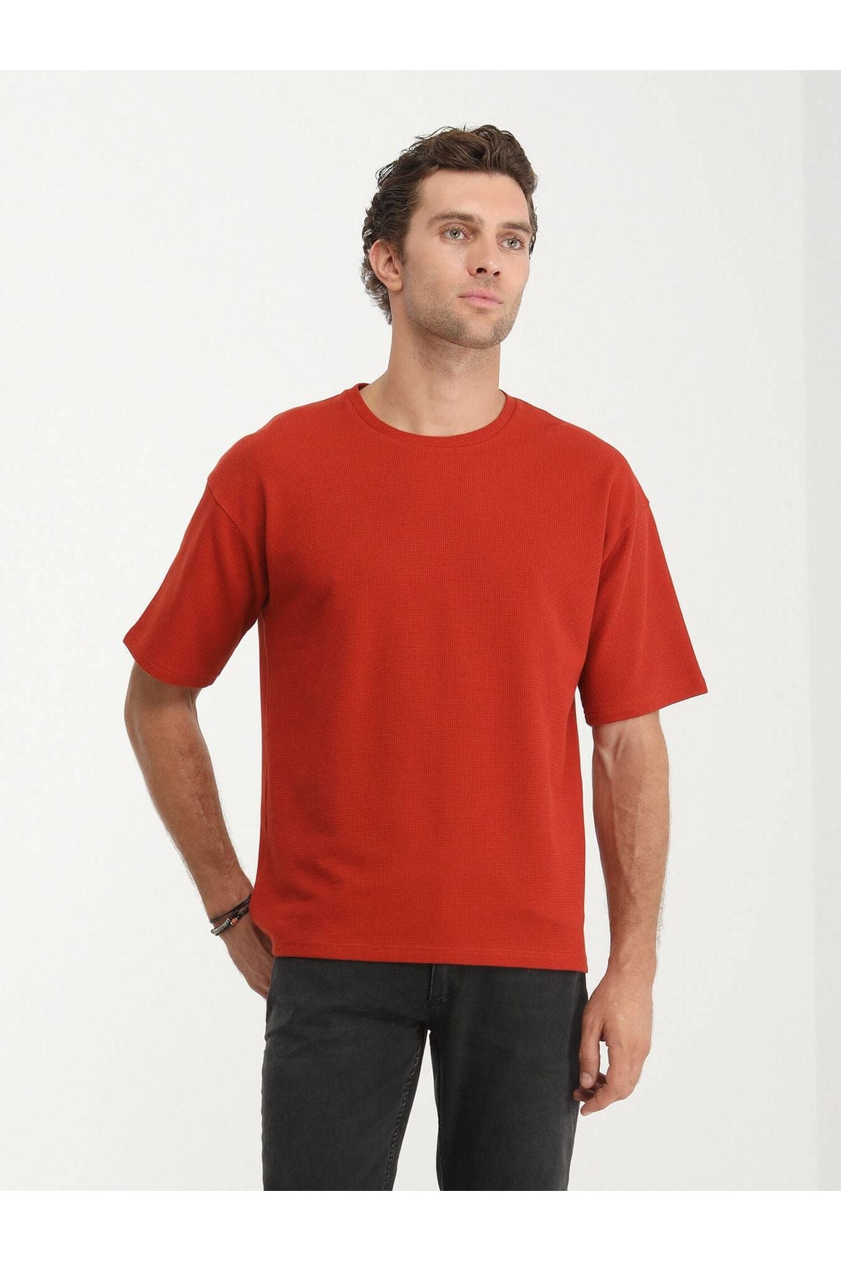 Kip Oversize Kısa Kol Yuvarlak Yaka Minimalist Erkek T-Shirt TSH-1348 - Günlük Kullanım Translation missing: tr.content.product_image_secondary