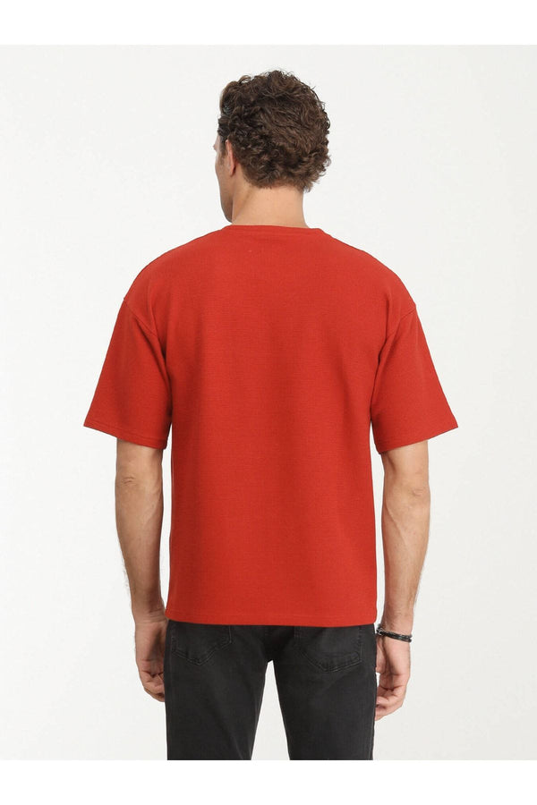 Kip Oversize Kısa Kol Yuvarlak Yaka Minimalist Erkek T-Shirt TSH-1348 - Günlük Kullanım