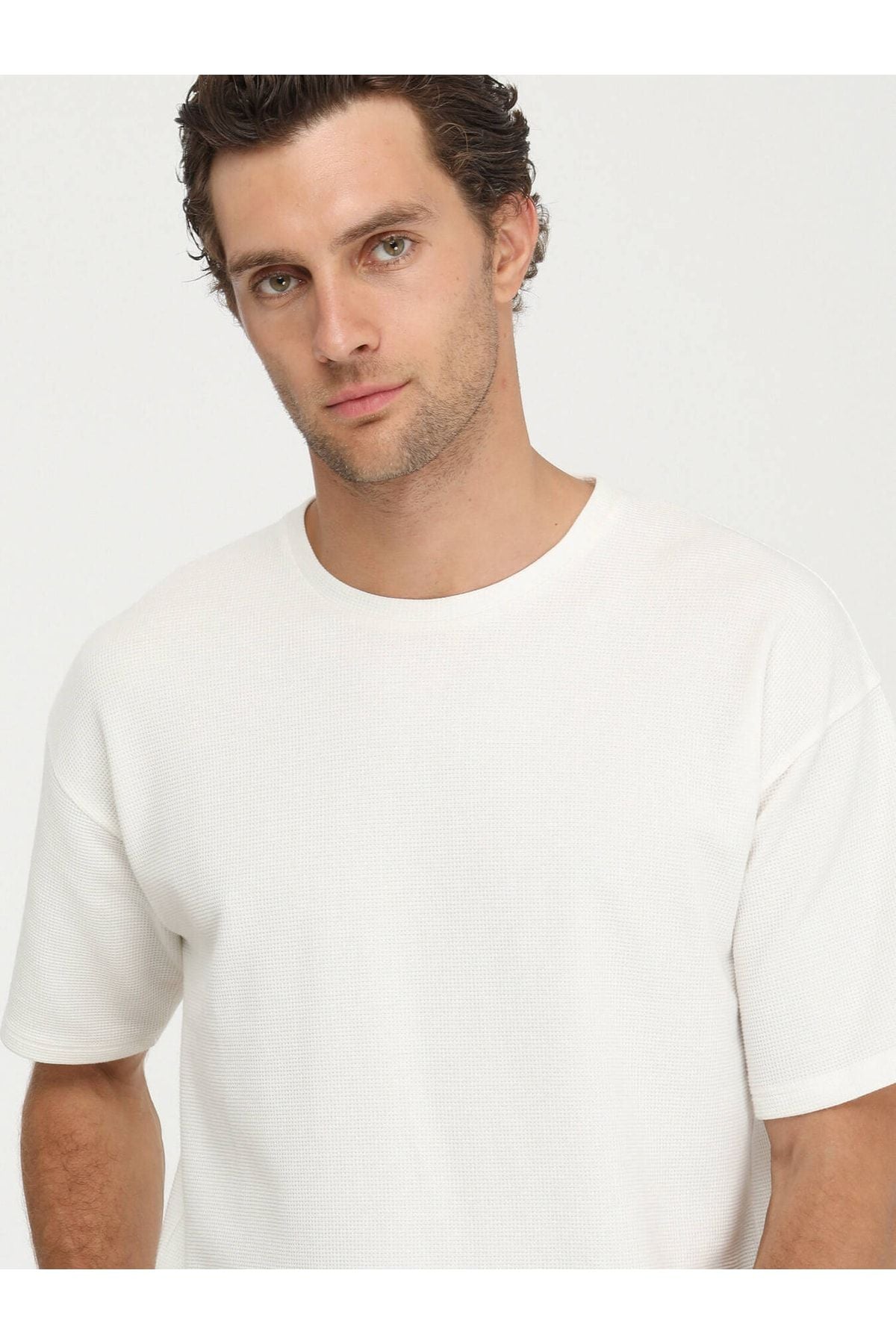 Kip Oversize Kısa Kol Yuvarlak Yaka Minimalist Erkek T-Shirt TSH-1348 - Günlük Kullanım