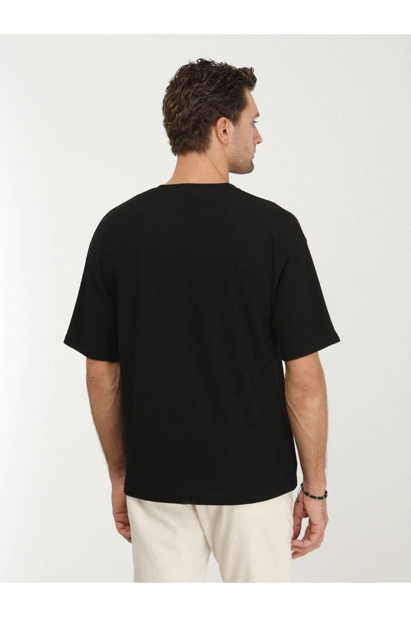 Kip Oversize Kısa Kol Yuvarlak Yaka Minimalist Erkek T-Shirt TSH-1348 - Günlük Kullanım