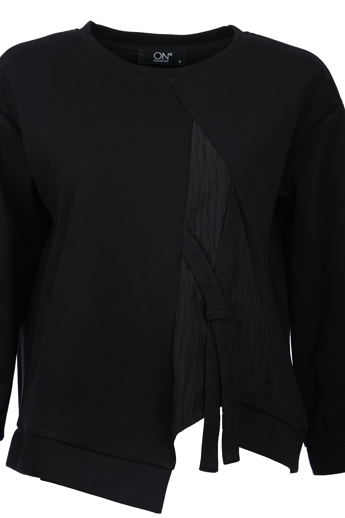 Kırışık Kumaş Detaylı Sweat On