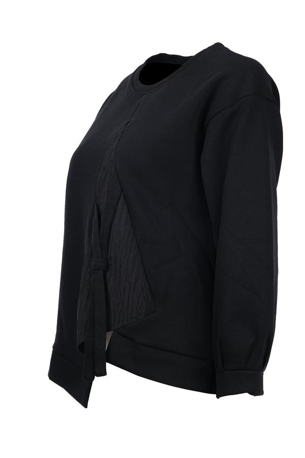 Kırışık Kumaş Detaylı Sweat On