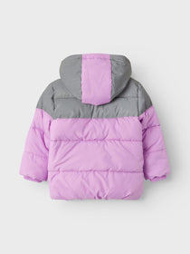 Name It Kız Çocuk Kapüşonlu Fermuarlı Polyester Şişme Mont Tek Boynuzlu At Detaylı