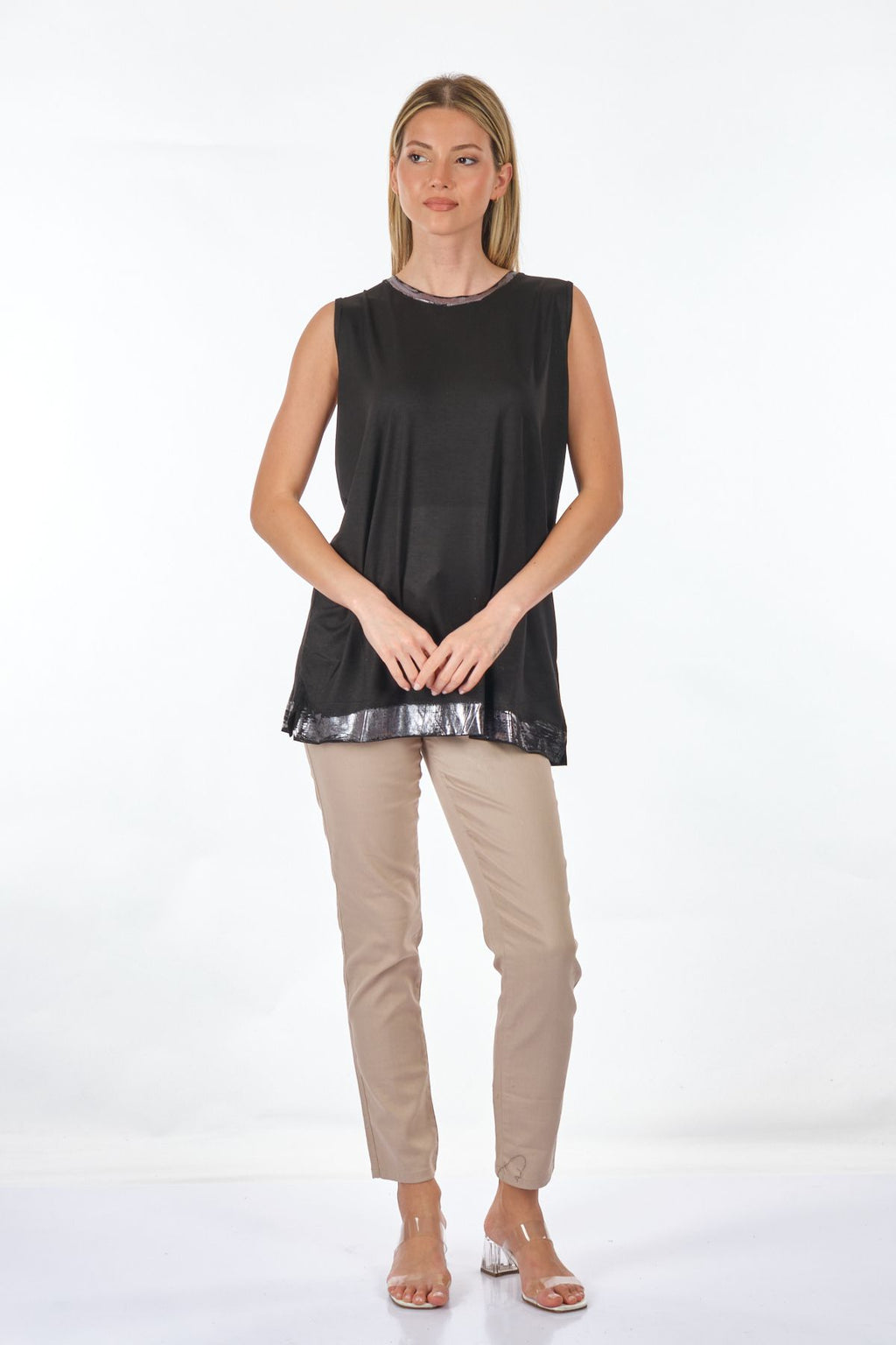 Lal Oversize Kolsuz Midi Kadın T-Shirt - Minimalist Tasarım