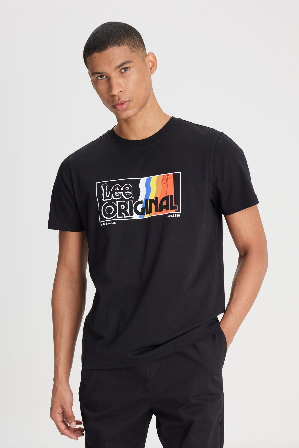 Lee Erkek Minimalist Vintage Kısa Kol T-Shirt - Günlük Stil