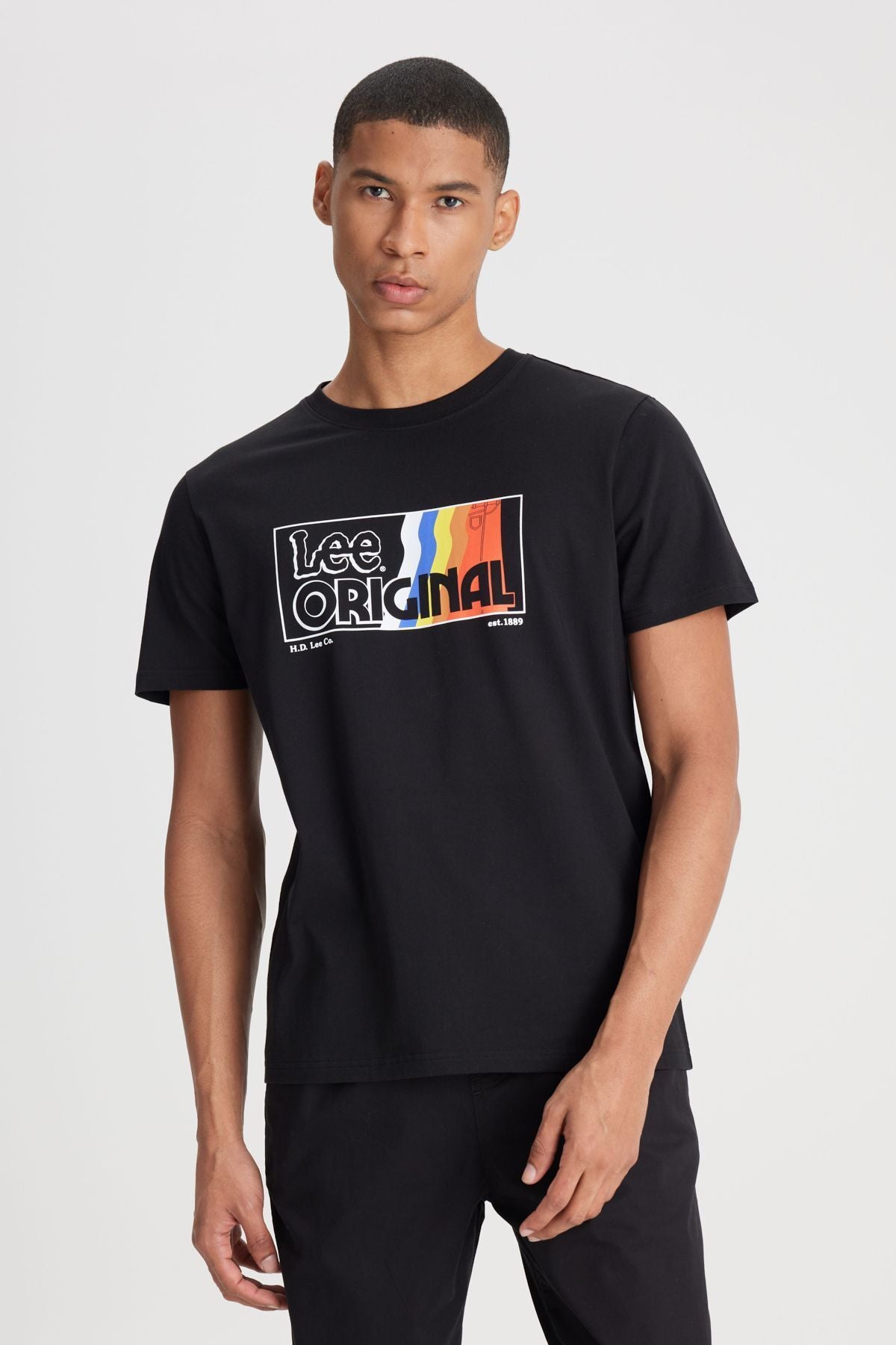 Lee Erkek Minimalist Vintage Kısa Kol T-Shirt - Günlük Stil