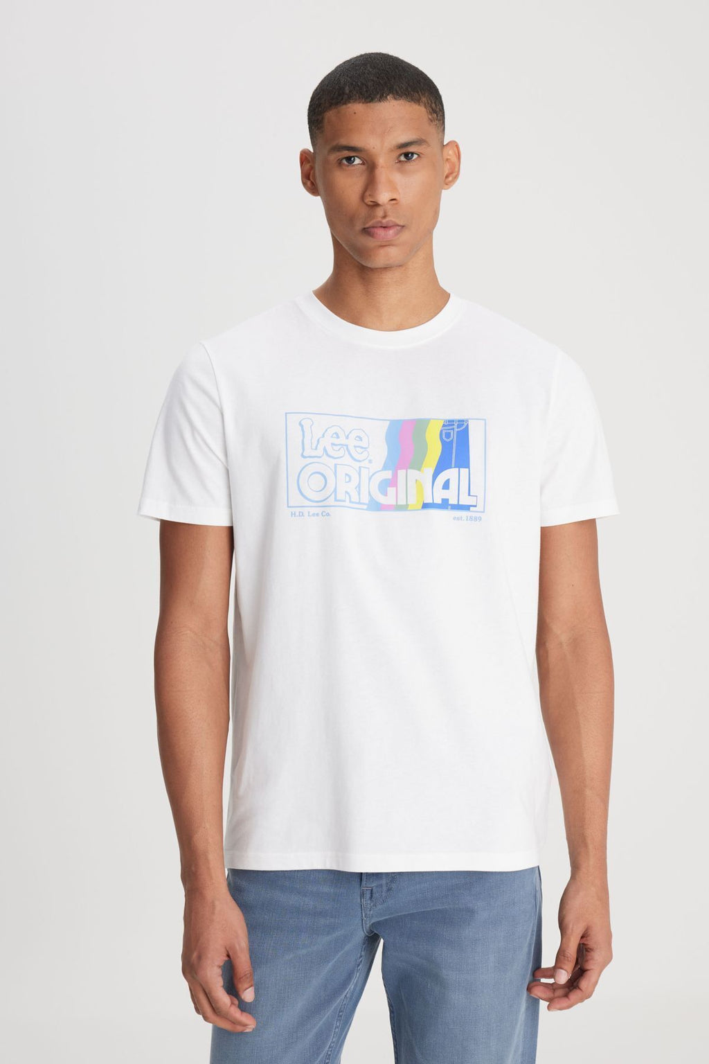 Lee Erkek Minimalist T-Shirt - Kısa Kol Yuvarlak Yaka - Günlük Stil
