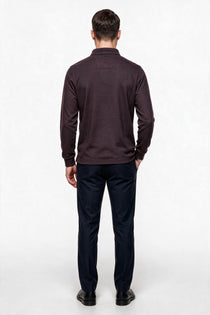 Legato Erkek Polo Yaka Uzun Kollu Dokulu Örme Sweatshirt