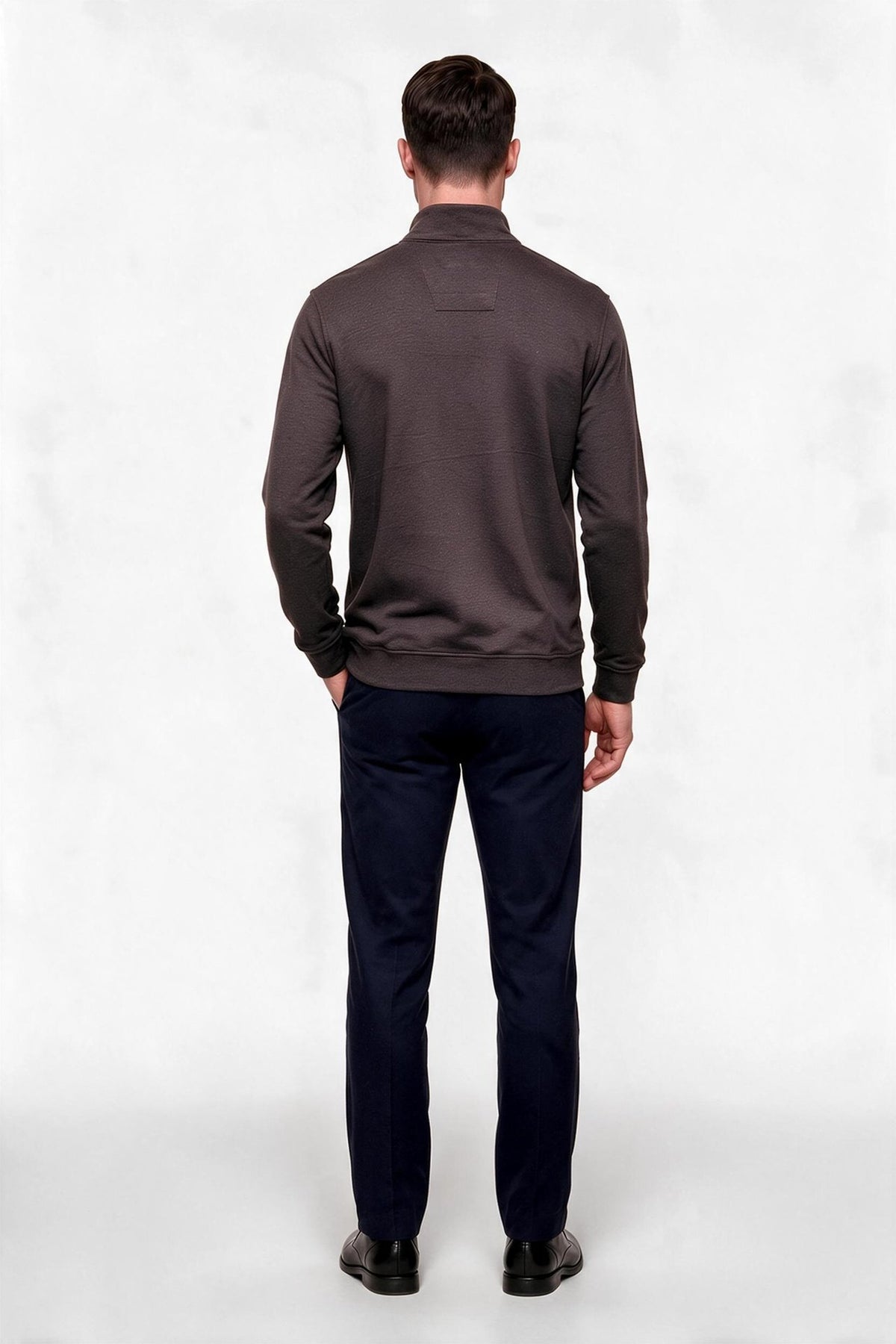 Legato Erkek Dik Yaka Yarım Fermuarlı Pamuk Karışımlı Uzun Kollu Sweatshirt