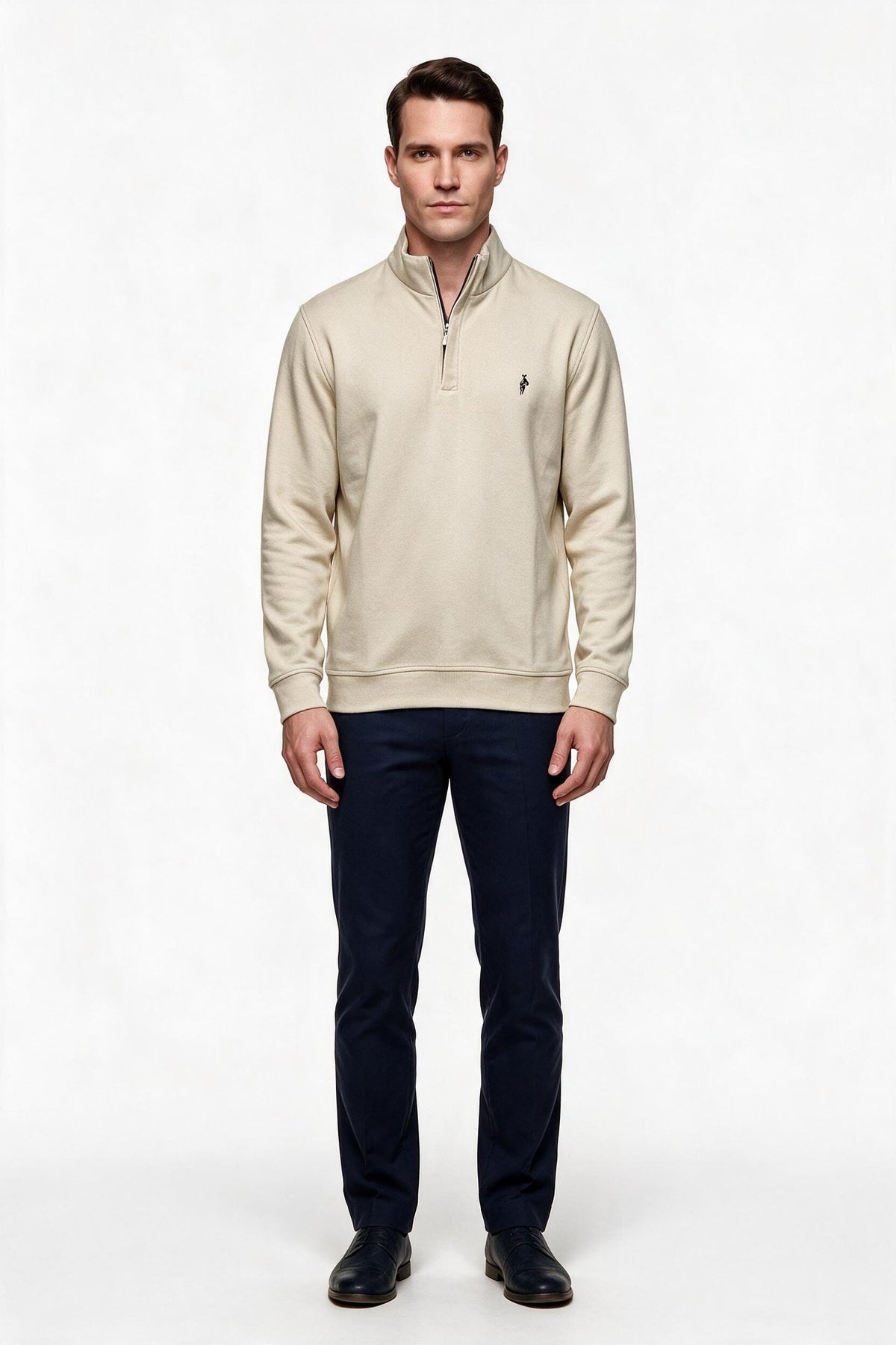 Legato Erkek Dik Yaka Yarım Fermuarlı Pamuk Karışımlı Uzun Kollu Sweatshirt Ana görsel