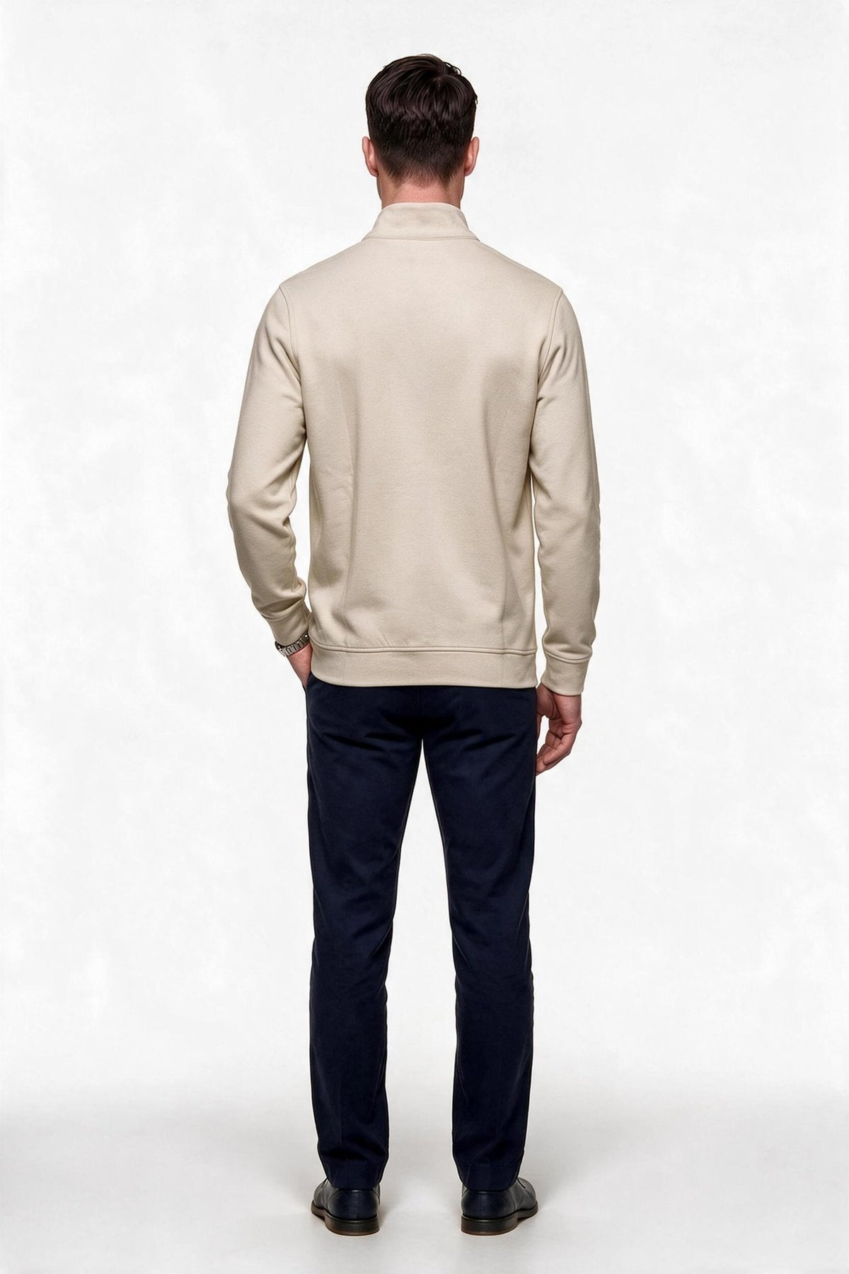 Legato Erkek Dik Yaka Yarım Fermuarlı Pamuk Karışımlı Uzun Kollu Sweatshirt