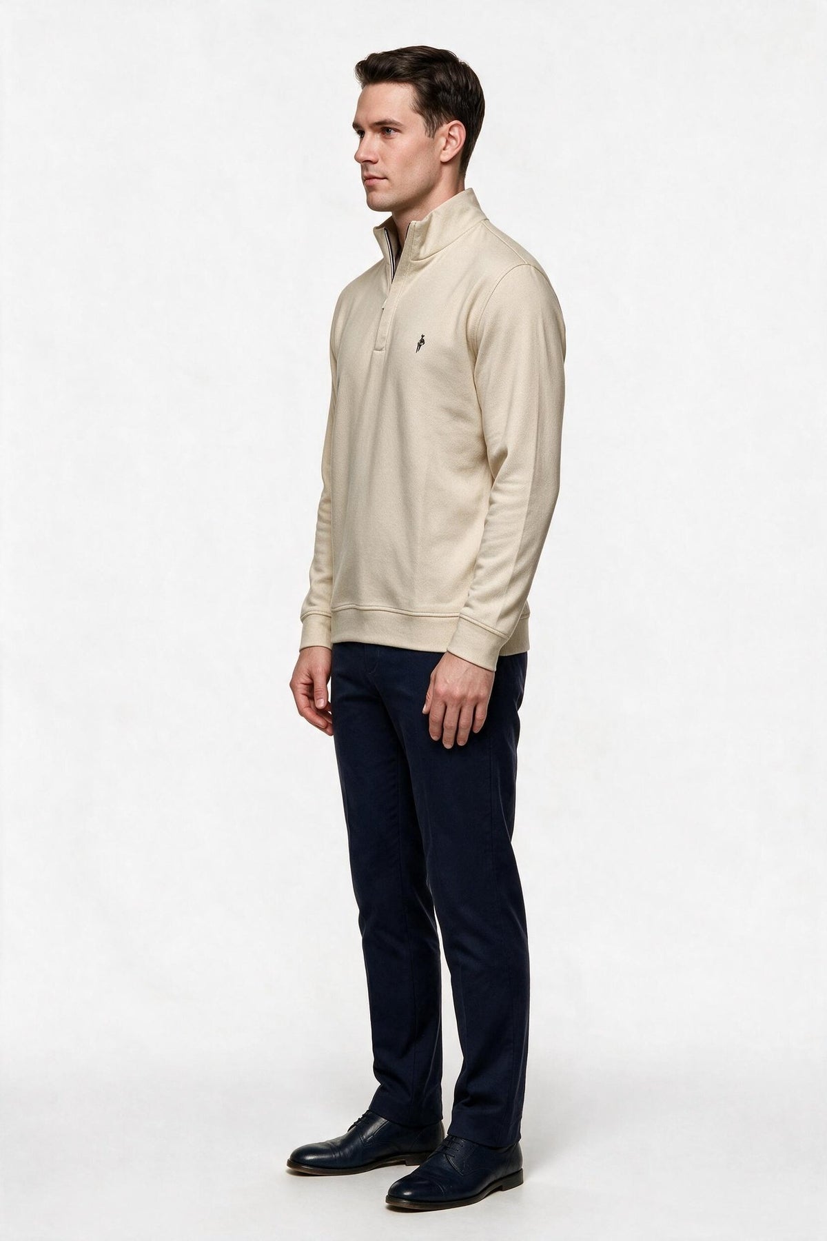 Legato Erkek Dik Yaka Yarım Fermuarlı Pamuk Karışımlı Uzun Kollu Sweatshirt