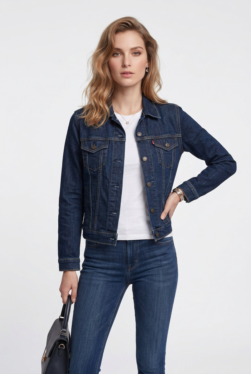 Levi's Erkek Denim Ceket: Klasik, Regular Fit, Uzun Kol, Günlük Kullanım