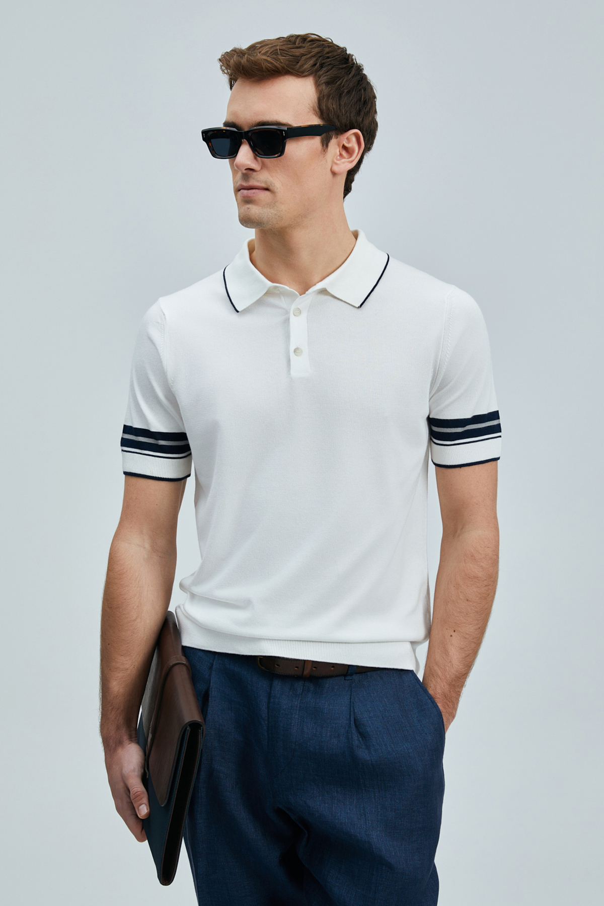 Lufian Erkek Kısa Kol Polo Yaka Minimalist Kazak - Günlük Stil Translation missing: tr.content.product_image_main