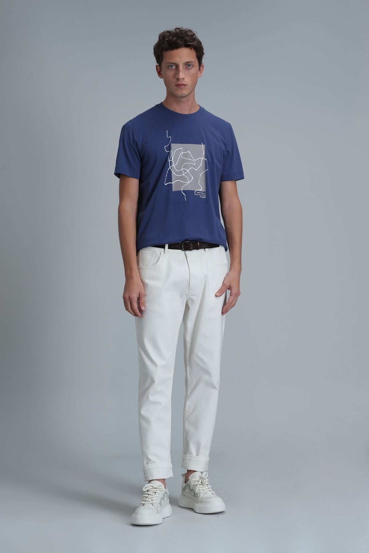 Lufian Minimalist Desenli Regular Fit Kısa Kol Erkek T-Shirt