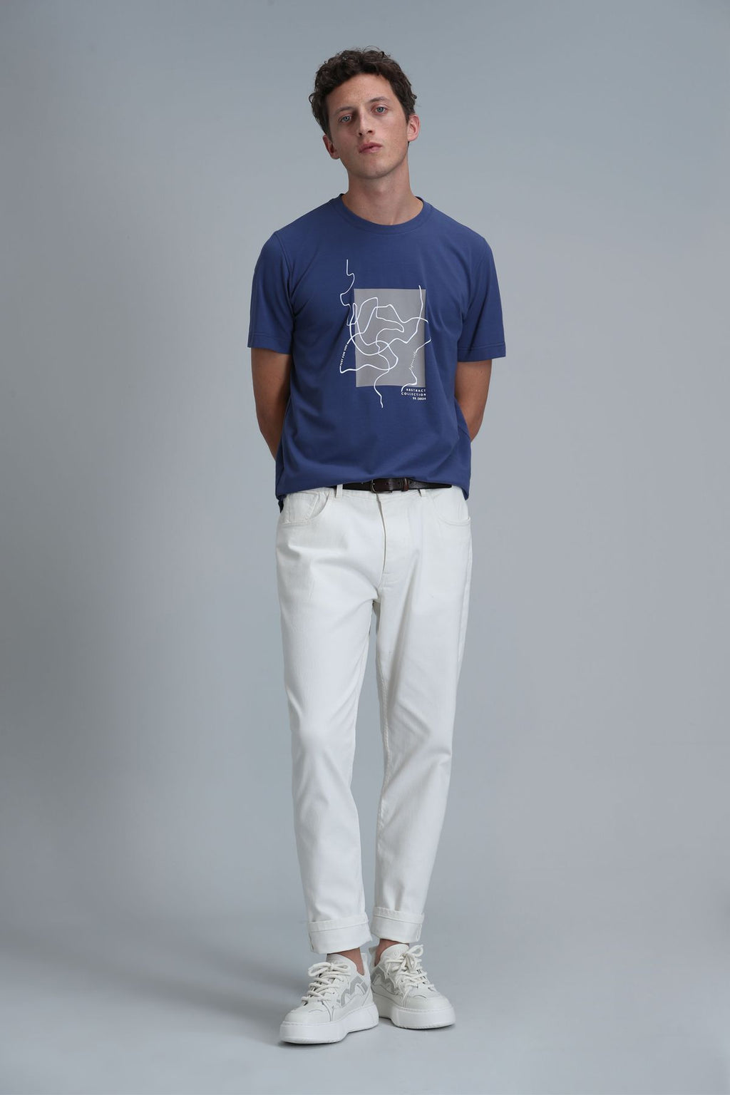 Lufian Minimalist Desenli Regular Fit Kısa Kol Erkek T-Shirt