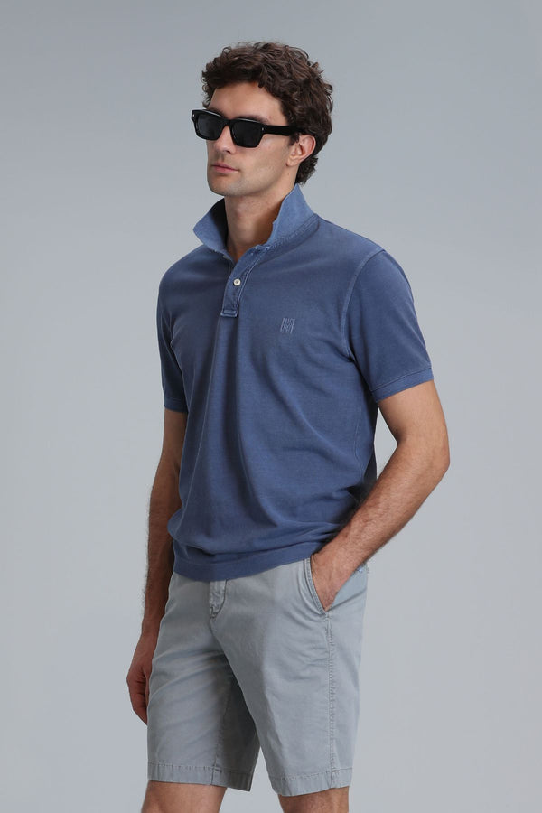 Lufian Minimalist Polo Yaka Kısa Kol Erkek T-Shirt - Günlük Stil
