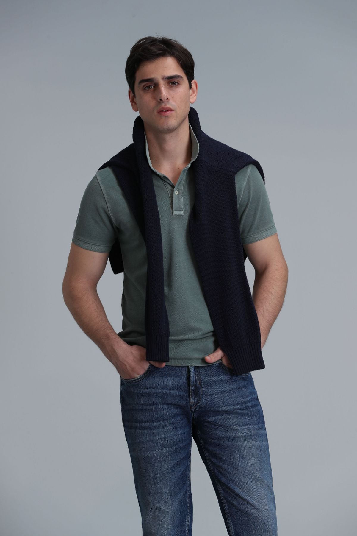 Lufian Minimalist Polo Yaka Kısa Kol Erkek T-Shirt - Günlük Stil