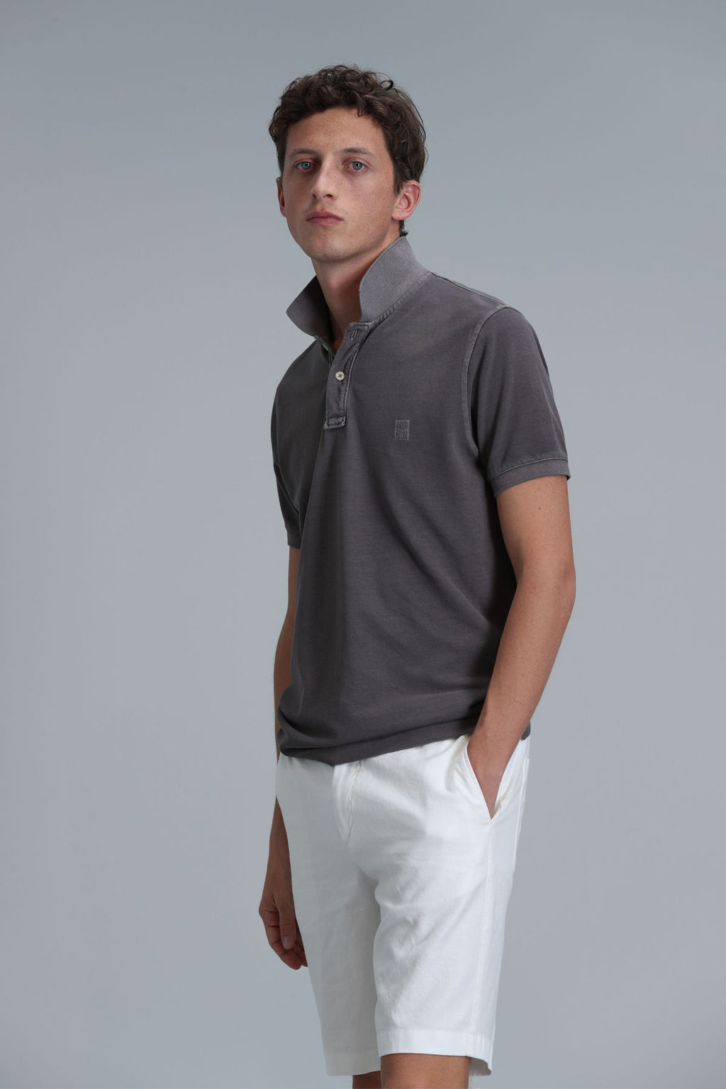 Lufian Minimalist Polo Yaka Kısa Kol Erkek T-Shirt - Günlük Stil