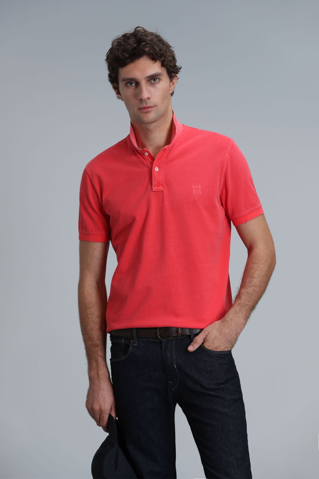 Lufian Minimalist Polo Yaka Kısa Kol Erkek T-Shirt - Günlük Stil