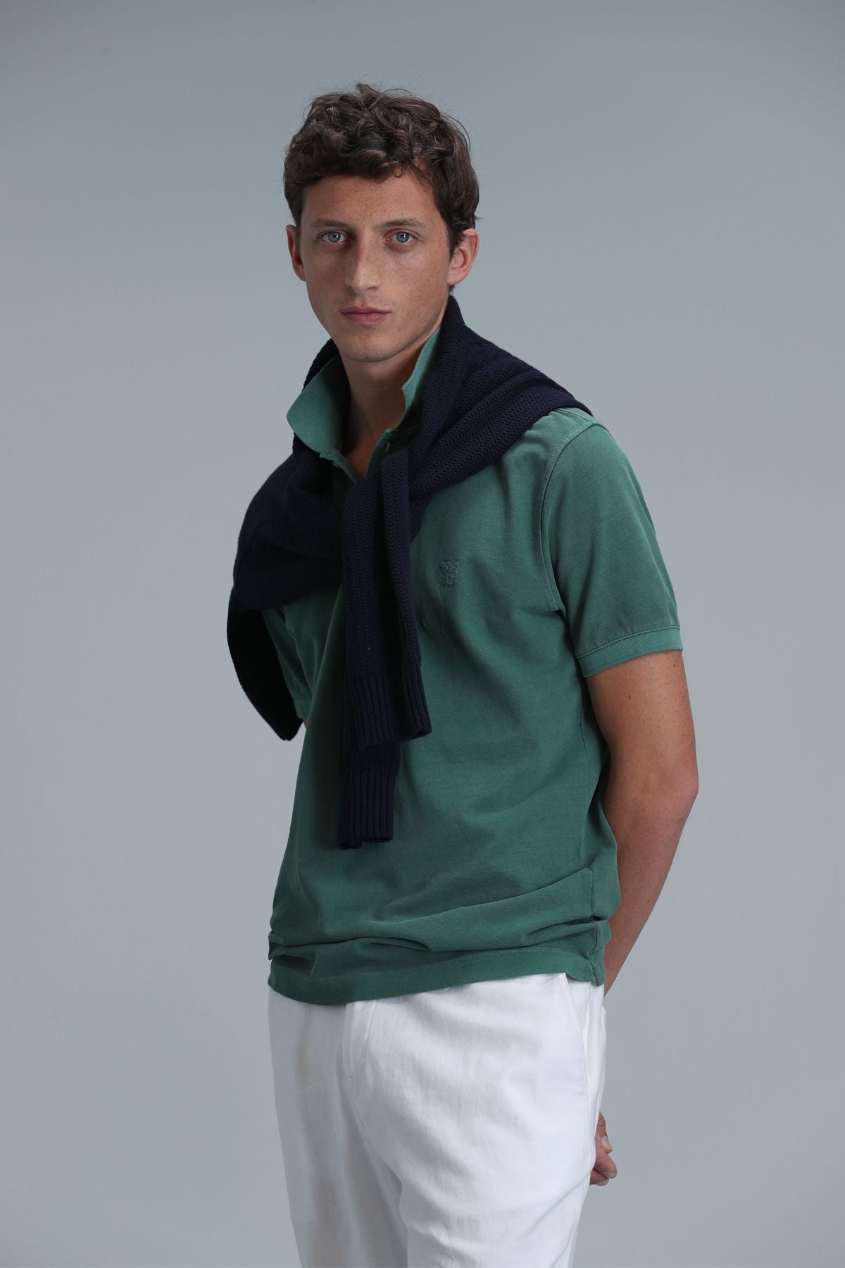 Lufian Minimalist Polo Yaka Kısa Kol Erkek T-Shirt - Günlük Stil