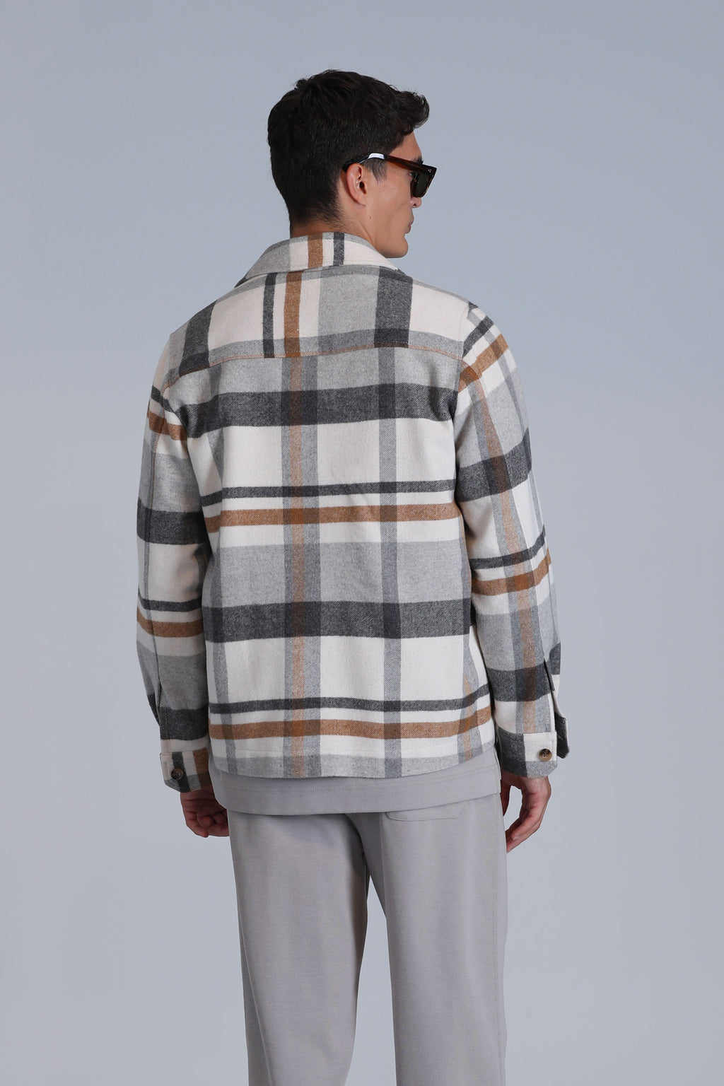 Lufian Minimalist Kareli Erkek Gömlek - Uzun Kol, Regular Fit