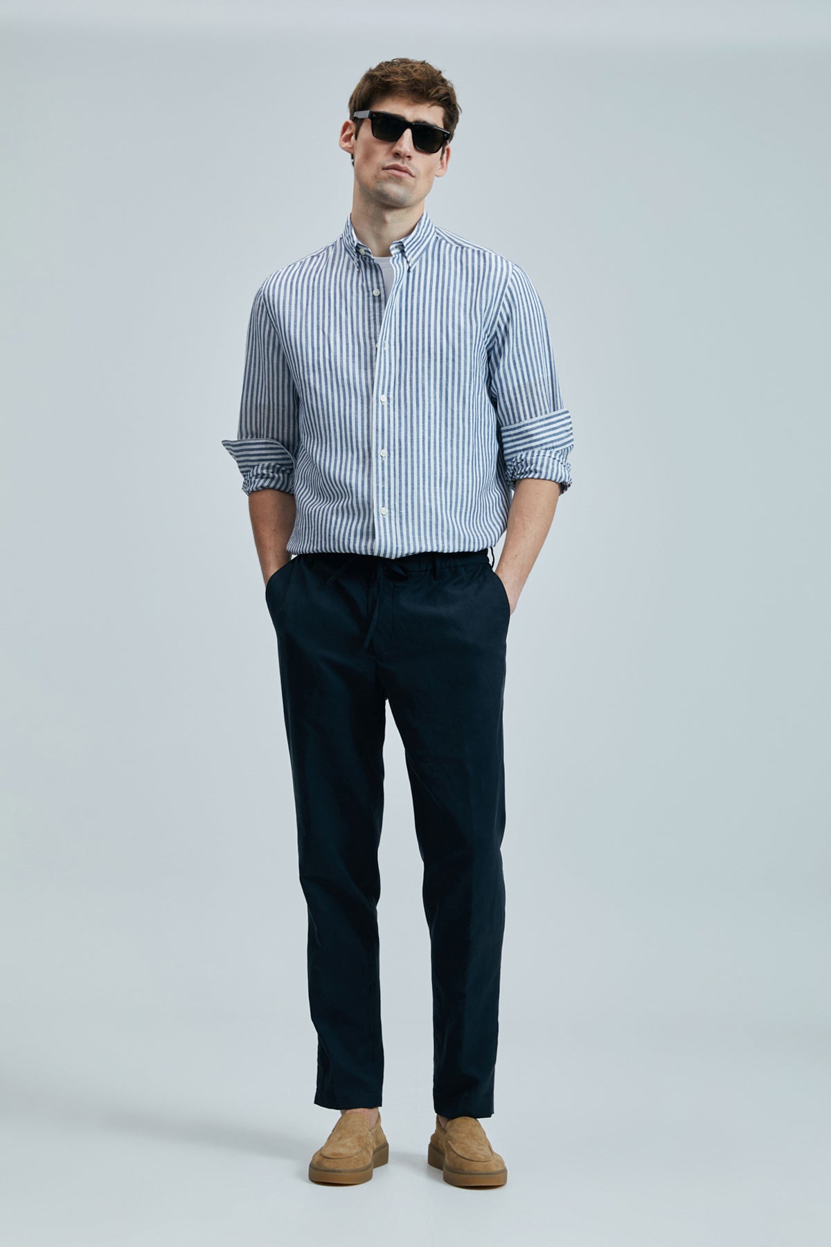 Lufian Minimalist Keten Erkek Pantolon - Regular Fit - Günlük Kombinler İçin
