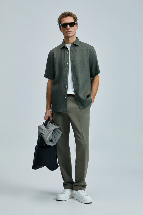 Lufian Minimalist Keten Erkek Pantolon - Regular Fit - Günlük Kombinler İçin