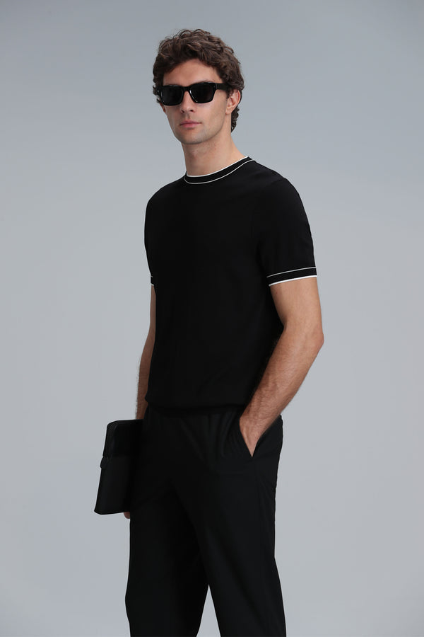Lufian Minimalist Kısa Kol Erkek Kazak - Yuvarlak Yaka, Günlük Kullanım