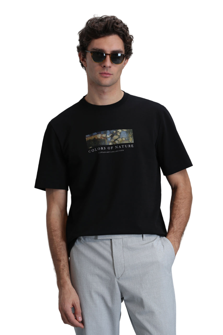 Lufian Minimalist Oversize Erkek T-Shirt - Kısa Kol - Günlük Kullanım Ana görsel