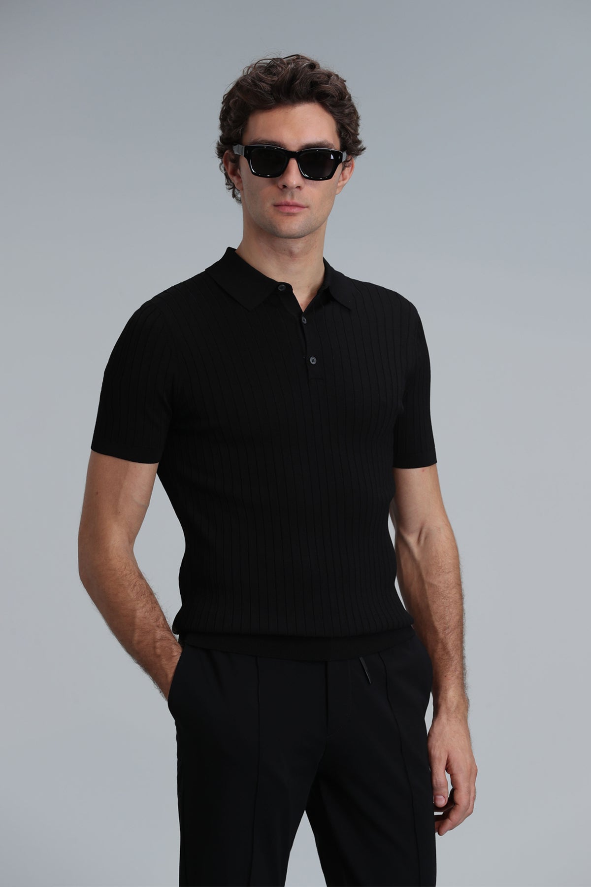 Lufian Minimalist Polo Yaka Kısa Kol Erkek Kazak - Günlük Şıklık Translation missing: tr.content.product_image_main