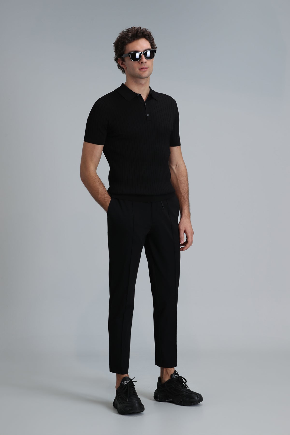 Lufian Minimalist Polo Yaka Kısa Kol Erkek Kazak - Günlük Şıklık Translation missing: tr.content.product_image_secondary
