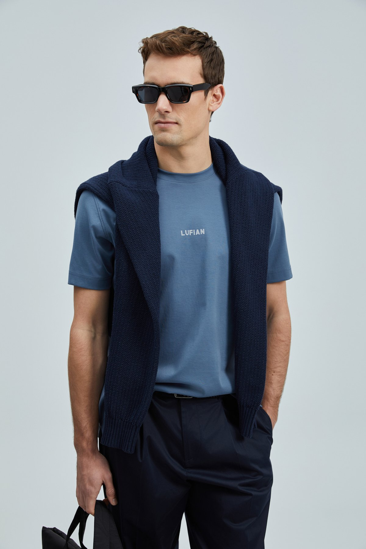 Lufian Oversize Minimalist Yuvarlak Yaka Kısa Kol Erkek T-Shirt