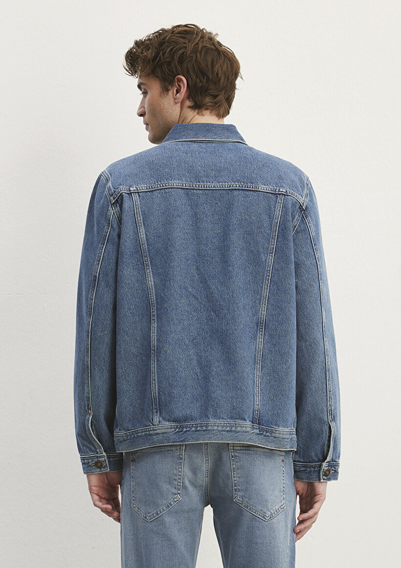 Mavi Erkek Oversize Denim Ceket - Günlük Stil