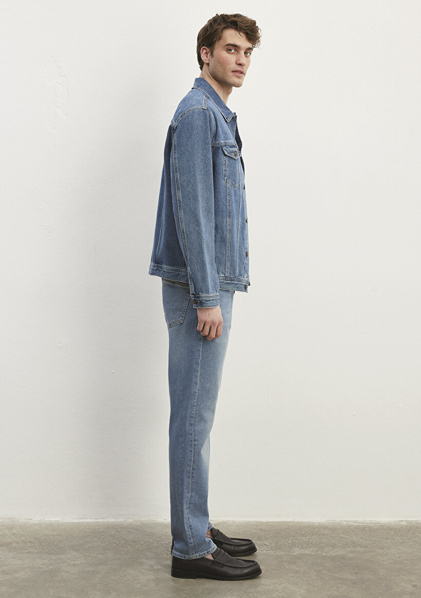 Mavi Erkek Oversize Denim Ceket - Günlük Stil
