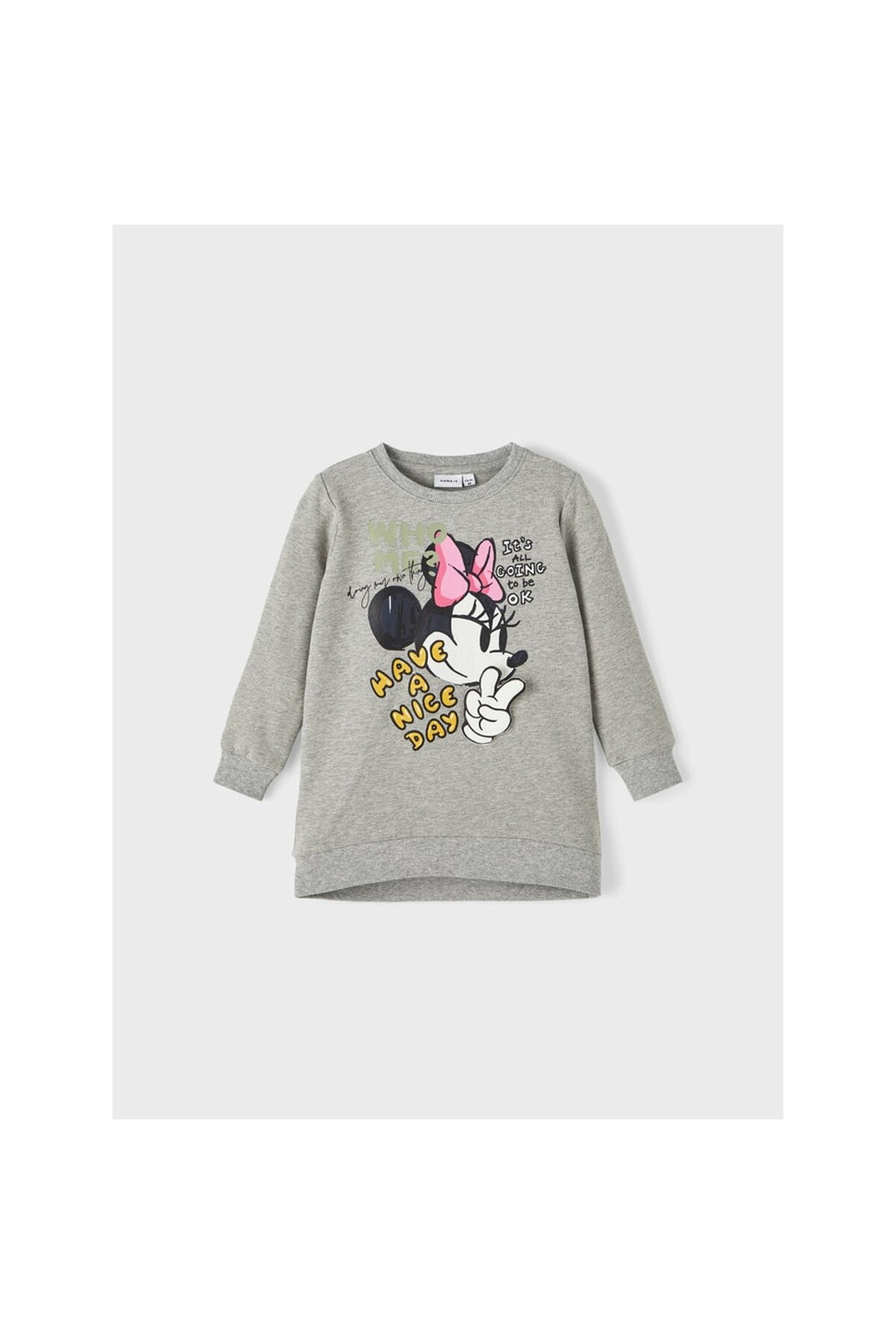 Minnie Mouse Baskılı Oversize Kız Çocuk Sweatshirt-Günlük Kullanım