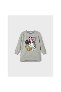 Minnie Mouse Baskılı Oversize Kız Çocuk Sweatshirt-Günlük Kullanım