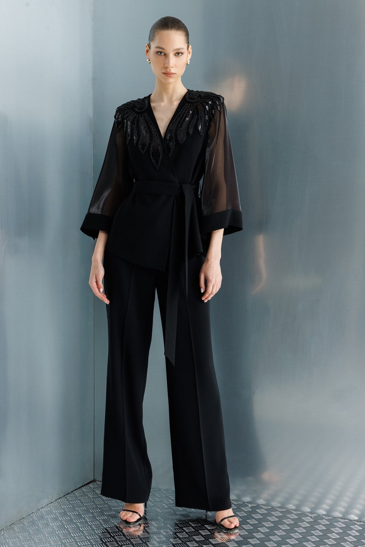 Modailgi İspanyol Paça Dokuma Pantolon