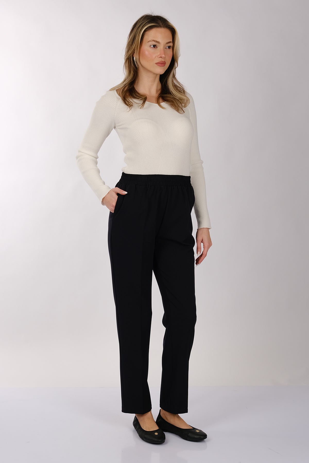 Modiva Kadın Yüksek Bel Regular Fit Pantolon - Minimalist Tarz