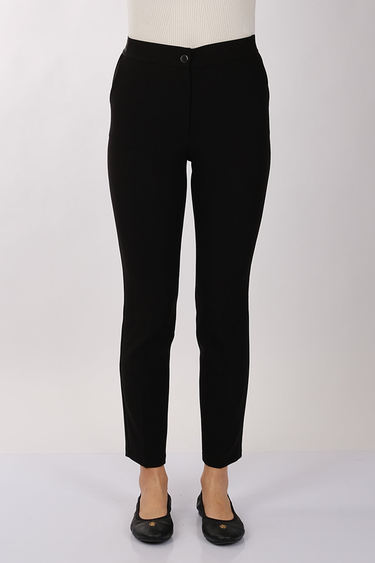 Modiva Minimalist Yüksek Bel 7/8 Dar Kesim Kadın Pantolon - Günlük & Ofis