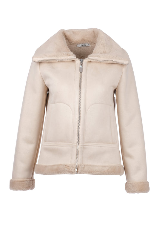 Ekol Kadın Minimalist Uzun Kol Kaban - Sıcak ve Şık Kışlık Mont