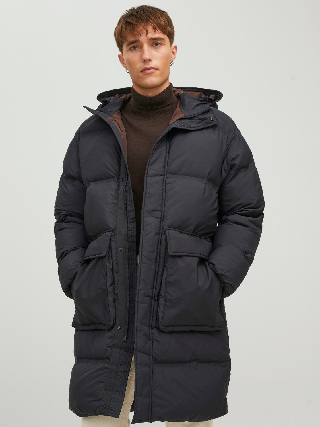 Jack&Jones Oversize Kapüşonlu Uzun Erkek Kışlık Mont - Minimalist Translation missing: tr.content.product_image_secondary