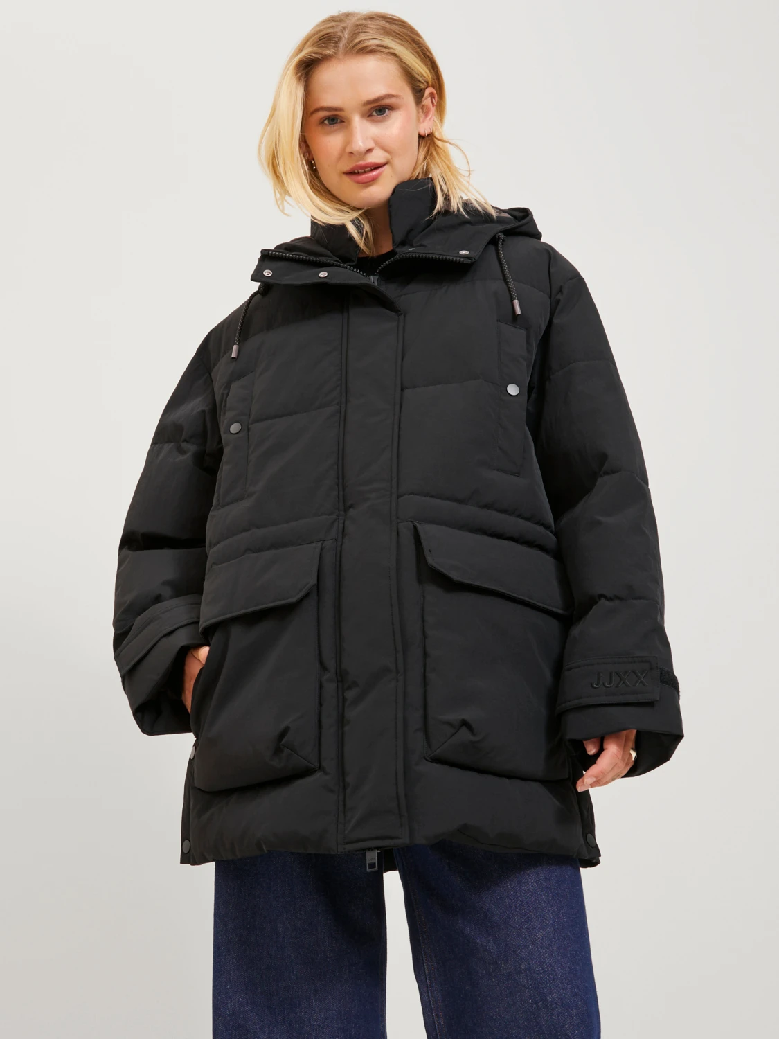 Jack&Jones JJXX Oversize Kapüşonlu Midi Pardesü - Günlük Kışlık Translation missing: tr.content.product_image_main