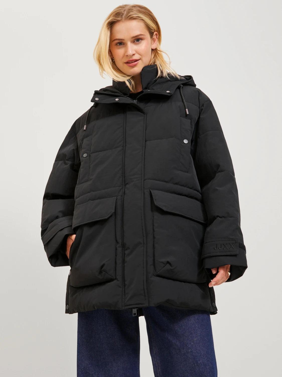 Jack&Jones JJXX Oversize Kapüşonlu Midi Pardesü - Günlük Kışlık
